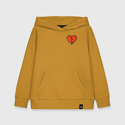 Толстовка детская хлопковая Расколотое сердце - мини, цвет: горчичный