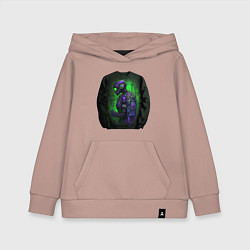Толстовка детская хлопковая С артом робота на свитшоте, цвет: пыльно-розовый