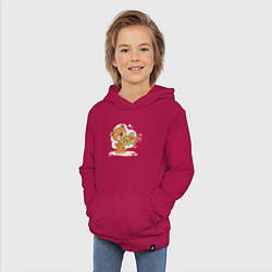 Толстовка детская хлопковая Мишка с конфетами, цвет: маджента — фото 2