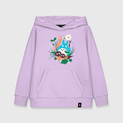 Толстовка детская хлопковая Тоторо с одуванчиком, цвет: лаванда