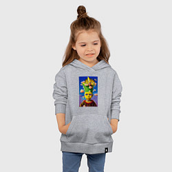 Толстовка детская хлопковая Bart Simpson - neural network - fantasy - art, цвет: меланж — фото 2