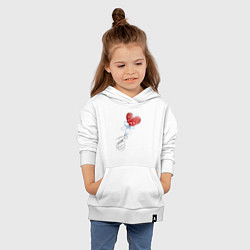 Толстовка детская хлопковая Леденец сердечко, цвет: белый — фото 2