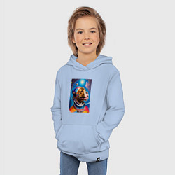 Толстовка детская хлопковая Булли космонавт - нейросеть, цвет: мягкое небо — фото 2
