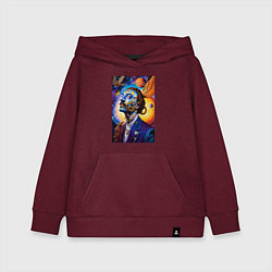 Толстовка детская хлопковая Портрет Сальвадора Дали, цвет: меланж-бордовый