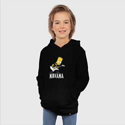 Толстовка детская хлопковая Нирвана Барт Симпсон рокер, цвет: черный — фото 2