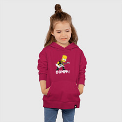 Толстовка детская хлопковая OOMPH! Барт Симпсон роке, цвет: маджента — фото 2
