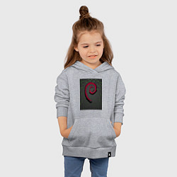 Толстовка детская хлопковая Debian Linux, цвет: меланж — фото 2