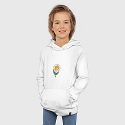 Толстовка детская хлопковая Весёлый цветок ромашка, цвет: белый — фото 2
