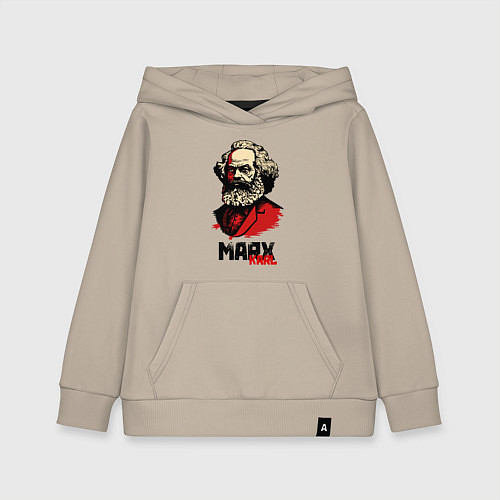 Детская толстовка-худи Karl Marx - 3 цвета / Миндальный – фото 1