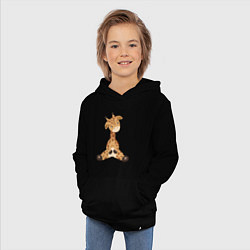 Толстовка детская хлопковая Жирафик сидит, цвет: черный — фото 2