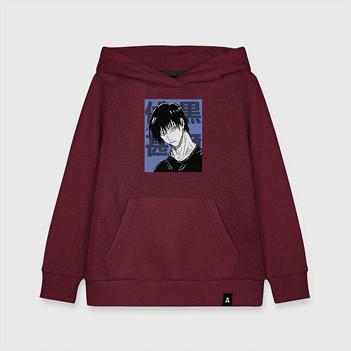 Детская толстовка-худи Тодзи Фушигуро / Меланж-бордовый – фото 1
