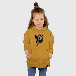 Толстовка детская хлопковая Buddha with ice cream, цвет: горчичный — фото 2