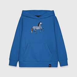 Толстовка детская хлопковая Андалузская лошадь, цвет: синий