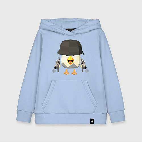Детская толстовка-худи Chicken Gun в каске / Мягкое небо – фото 1