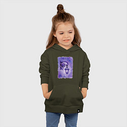 Толстовка детская хлопковая Фиолетовый уличный фонарь, цвет: хаки — фото 2