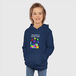 Толстовка детская хлопковая Tetris - the game is never over, цвет: тёмно-синий — фото 2