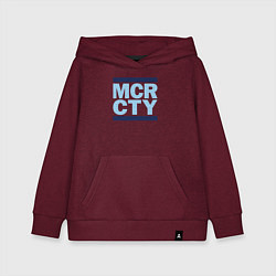 Толстовка детская хлопковая Run Manchester city, цвет: меланж-бордовый