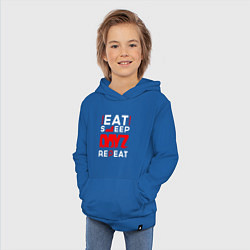 Толстовка детская хлопковая Надпись eat sleep DayZ repeat, цвет: синий — фото 2