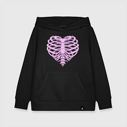 Толстовка детская хлопковая Bone heart, цвет: черный