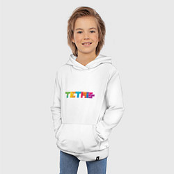 Толстовка детская хлопковая Тетрис надпись, цвет: белый — фото 2