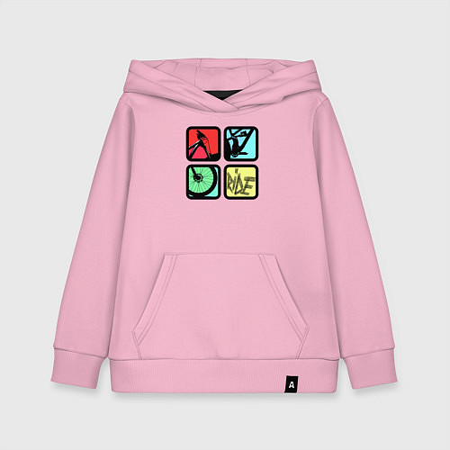 Детская толстовка-худи Кататься / Светло-розовый – фото 1