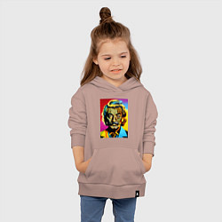 Толстовка детская хлопковая Леопард Сальвадор Дали - фантазия, цвет: пыльно-розовый — фото 2