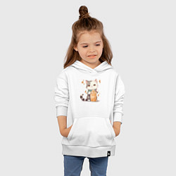 Толстовка детская хлопковая Кот с латте, цвет: белый — фото 2