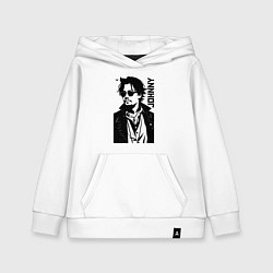 Толстовка детская хлопковая Johnny Depp - graphics, цвет: белый