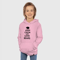 Толстовка детская хлопковая Keep Calm & Love Bears, цвет: светло-розовый — фото 2