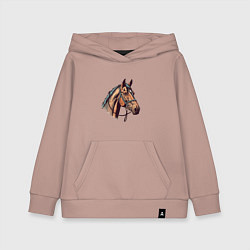 Толстовка детская хлопковая Коняка скакуняка, цвет: пыльно-розовый