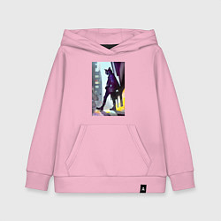 Толстовка детская хлопковая Чёрный котяра на своём районе - Бронкс, цвет: светло-розовый