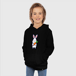 Толстовка детская хлопковая Милый заяц с морковью, цвет: черный — фото 2
