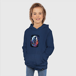 Толстовка детская хлопковая Космический Исследователь, цвет: тёмно-синий — фото 2