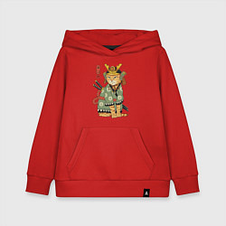 Толстовка детская хлопковая Samurai battle cat, цвет: красный