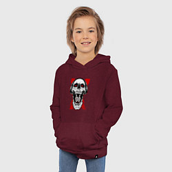 Толстовка детская хлопковая DnB skull, цвет: меланж-бордовый — фото 2