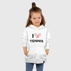 Толстовка детская хлопковая I Love Tennis, цвет: белый — фото 2
