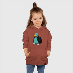 Толстовка детская хлопковая Уточка в курточке, цвет: кирпичный — фото 2