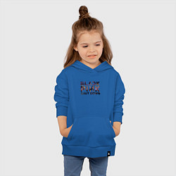 Толстовка детская хлопковая Blackpink logo Jisoo Lisa Rose Jennie, цвет: синий — фото 2