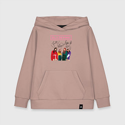 Толстовка детская хлопковая Blackpink Lisa Jisoo Jennie Rose, цвет: пыльно-розовый