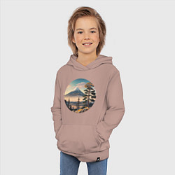 Толстовка детская хлопковая Природа Японии и Дальнего Востока, цвет: пыльно-розовый — фото 2