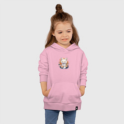Толстовка детская хлопковая Счастливый лисёнок, цвет: светло-розовый — фото 2