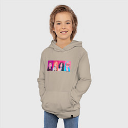 Толстовка детская хлопковая Портреты Black pink, цвет: миндальный — фото 2