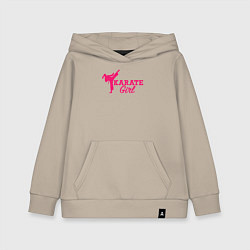 Толстовка детская хлопковая Girl karate, цвет: миндальный