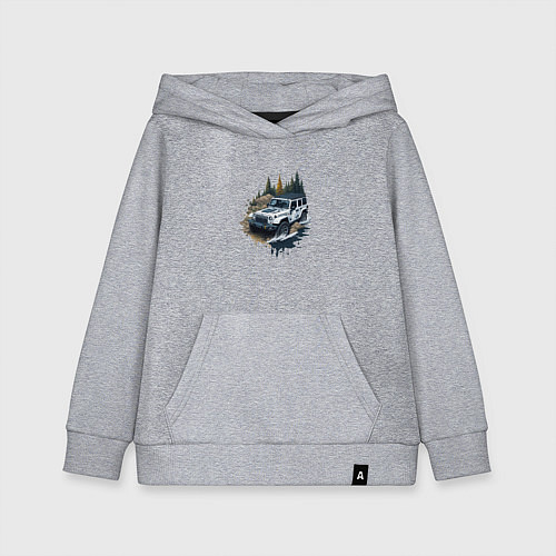 Детская толстовка-худи На джипе по России / Меланж – фото 1