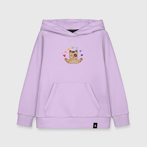Детская толстовка-худи Котик душнила / Лаванда – фото 1