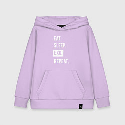 Толстовка детская хлопковая Eat Sleep EXO Repeat, цвет: лаванда