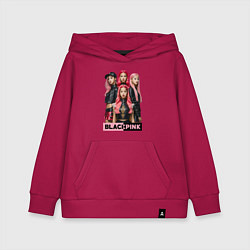Толстовка детская хлопковая Блэкпинк постер, цвет: маджента