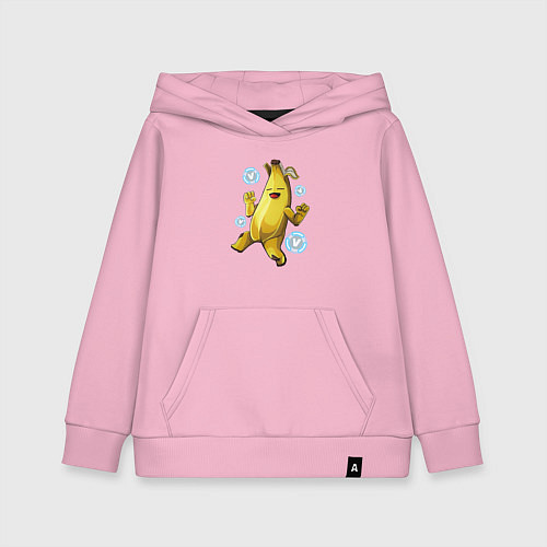 Детская толстовка-худи Банан с В-баксами Фортнайт / Светло-розовый – фото 1