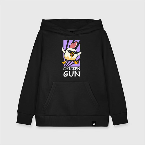 Детская толстовка-худи Chicken Gun - Game / Черный – фото 1