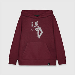 Толстовка детская хлопковая Гето Сугуру студент, цвет: меланж-бордовый
